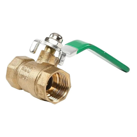 Bulletproof 1/2 Inch Solid Brass Ball Valve Regulates Water Gas And Oil Pressure Easily Via Sturdy Lever Handle and Standard Female To Female Ends.