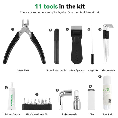 Real Deal 3D Printer Tool Kit 11 Piece Set Premium Accessories For No Sweat Cleaning And Smooth Filament Removal Tough Pro Grade Instruments For Active FDM Makers