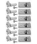Cool Vintage Iron Luggage Locks With Dual Security For Suitcases And Toolboxes, silver box toggle locks with keys.