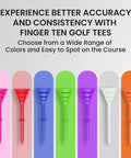 Unbreakable Plastic Golf Tees 3 1/4 Inch Long You Can Really Count On, 50/100 Pack With Low Friction In Mixed Colors