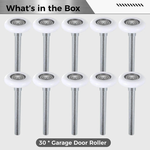 30 Pack 1?8 Inch Garage Door Rollers With 4?7 Inch Stem Ultra Quiet Nylon Replacement Wheel For Garages Barns And Warehouses Smooth Glide Durable Build Easy Install Perfect Fit For Old Or Worn Tracks