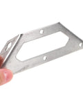 Heavy Duty Stainless Steel Corner Braces Set Of 4 For Shelves And Beams Right Angle Brackets held in hand