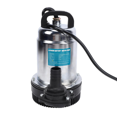 Cordless Submersible Water Transfer Pump 1003 GPH High Flow Power Zero Cord Nonsense with a sleek silver finish and black base.
