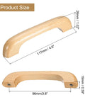 Wood Drawer Pull Handles 96mm Center Spacing Bridge Shaped Beech Wood Cabinet Knobs product size illustration