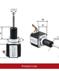 Slick And Badass Nema 11 Stepper Motor Assembly With Hella Precise T5 Ball Screw Linear Actuator dimensions and details.