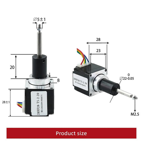 Slick And Badass Nema 11 Stepper Motor Assembly With Hella Precise T5 Ball Screw Linear Actuator dimensions and details.