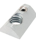 Heavy Duty Rock Solid Roll In T Nut With Ball Spring 10 Pack 5/16-18 Thread Steel T Slot Fastener For Aluminum Extrusion close-up view.