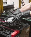 Built To Kick Butt With These Top Shelf Heavy Duty Black Rubber Work Gloves Featuring Rock Solid Chemical Resistance For Grease Monkeys And Pro Mechanics Shops, handling equipment.