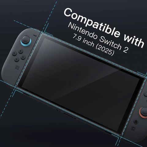 Nintendo Switch 2 2025 Screen Protector 9H Tempered Glass No Fuss Easy Install Tool Ultra Clear HD Clarity Anti Scratch Shield