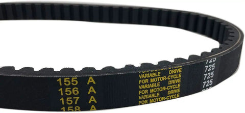 Close-up of 7.25 inch belt from Beefed Up Three Quarter Inch Bore Go Kart CVT Torque Converter Kit With Six Inch Driven Pulley And Asymmetric Drive.