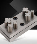 Four Leaf Clover Punch Die Disc Set with Six Steel Hole Punches for Jewelry Making, shown with varying sizes, durable steel.