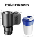 Road Warrior Ready 2 In 1 Car Heating Cooling Cup dimensions and design with digital display and lid for coffee on the go.