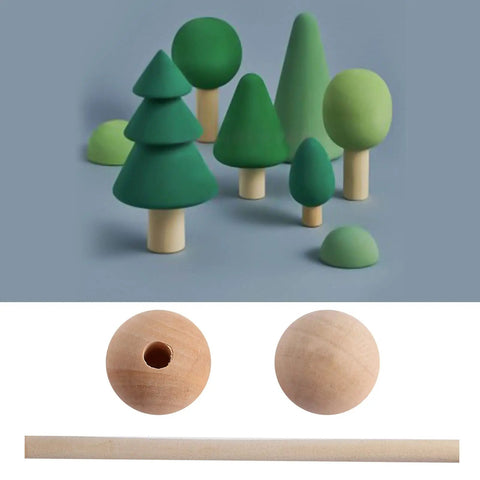 Set Of Twenty Five Sturdy Wooden Dowel Rods And Matched Caps Perfect For Sweet Cake Support And Nifty Seasonal Projects With Quarter Inch Diameter By Twelve Inch Length Built Tough For Every Creative Squad, featuring wooden dowels and caps.