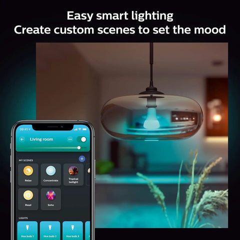 Smart Color Ambiance A21 LED Bulb With 1600 Lumens, 100W Equivalent, E26 Base, Indoor Lighting, Easy App Control in modern room