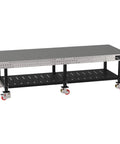 Tough As Nails Mobile Welding Fixture Table 120 X 48 X 36 Inches with steel grid surface and rolling storage shelf