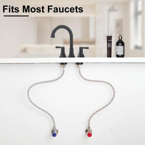 24-Inch Faucet Supply Lines With 3/8 Inch Compression To M10 Male Connector Braided Stainless Steel Hose on sink installation