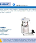 Electric Fuel Pump Module Assembly With Sending Unit Replacement For Camry 2007 To 2011 2.4L 2.5L Engines