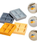 Four Grid Dollhouse Storage Box Resin Organizer for Candy, Nuts, and Sweet Tiny Treats in assorted colors.