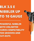 Pro Grade Nibbler For Curves And Cutouts 10 Gauge Steel Cutting Tool With 1700W Power And QuickIn System Rotatable Head