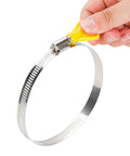 Stainless steel hose clamp with yellow handle for Clear 4 Inch PVC Dust Collection Hose 10 Feet Vacuum Hose For Woodworking