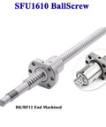 SFU1610 Rolled Ball Screw With 16 Mm Diameter And 10 Mm Lead Machined End Single Nut BK And BF12 Support