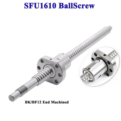 SFU1610 Rolled Ball Screw With 16 Mm Diameter And 10 Mm Lead Machined End Single Nut BK And BF12 Support