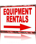 Arrow Metal Sign 8x12 Inches Durable Aluminum Wall Decor For Garage Workshop Office Store Warehouse Bar Cafe And Restaurant Weatherproof Go To Wall Art showing 'Equipment Rentals' with right-pointing arrow