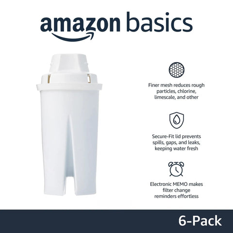 Six Pack Replacement Water Filters For Pitchers Compatible With Brita Pitchers BPA Free WQA And NSF Certified Filter