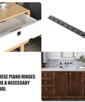 Black Stainless Steel Long Piano Hinge For Wooden Boxes And Jewelry Boxes Smooth Surface With 6.1cm Hole Distance Built To Last