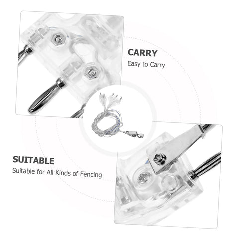 Pro Grade Fencing Mask Connector Cable Clear Cord For Foil and Sabre Training Gear, close-up of connector detail