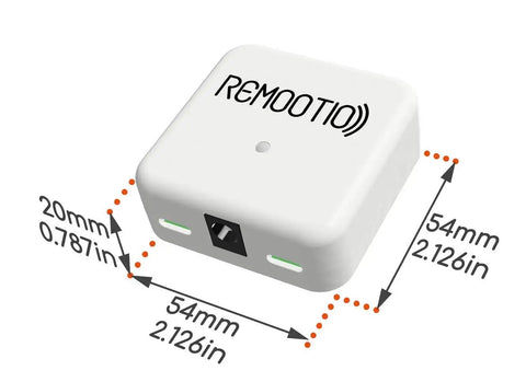 Smart Garage Door Opener With WiFi And Bluetooth, Control From iPhone And Android Apps, Compact White Device with Dimensions