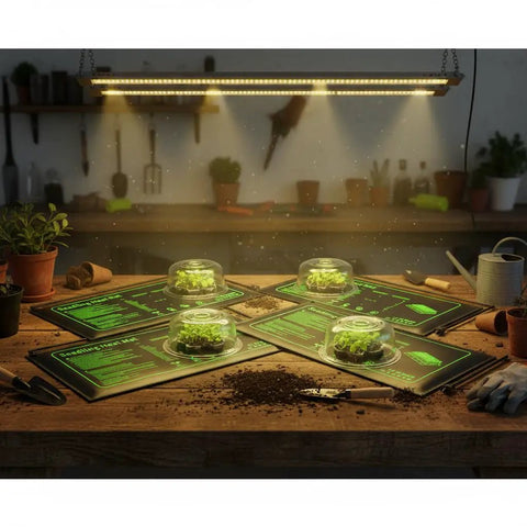 4 Pack Graphene Seedling Heat Mats For Plants Waterproof Heating Pads For Seeds Germination And Microgreen Trays Thick And Reusable 20W Fits 1020 Trays