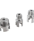 Heavy Duty Electric Drill Pipe Threader with 1/4 Inch Hex Shank, 1-inch, 1/2-inch, and 3/4-inch metal threading dies.
