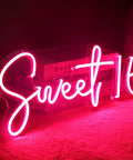 Pink Sweet 16 LED Neon Sign 17 By 7.3 Inches USB Powered Wall Decor For Bedroom Birthday Party Vibe Sweet 16 Glow Accessory