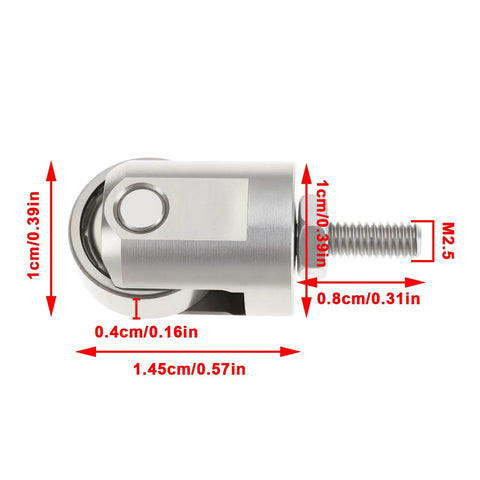 Dial Indicator Roller Tip For M2.5 Point Measuring Head With 10mm Smooth Roller, precision metal tip with M2.5 thread