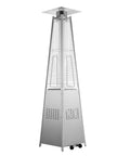 Pyramid Propane Patio Heater With Wheels 48000 BTU Outdoor Heater With Quartz Glass Tube Keeps Your Backyard Cozy, stainless steel