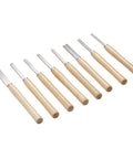VEVOR 8-piece wood lathe turning tool set with carbon steel blades and light wooden handles
