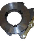 Brake actuator for Massey Ferguson tractor; circular steel housing with mounting bracket.