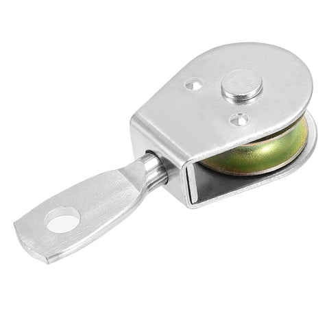 6 Pack 4 Inch Heavy Duty Single Pulley Block Swivel Roller Made From Solid Iron Zinc Plated For 3 8 Inch Cable Wire Rope With Corrosion Resistance