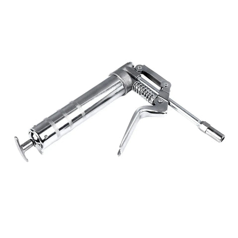 120cc Heavy Duty Handheld Grease Gun For Industrial Equipment, Chrome Plated Metal Build