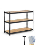Beefy Heavy Duty Garage Storage Shelves 3 Tier Metal Shelving Unit 48 By 24 By 36 Inches Industrial Grade Steel With 1320 Lbs Total Load Capacity For Tools, Boxes, And Garage Gear, 3-tier view