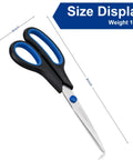 All Purpose 8 Inch Scissors 6 Pack With Comfort Grip For Office Desk Tasks Crafting Sewing Fabric And School Supplies Ambidextrous