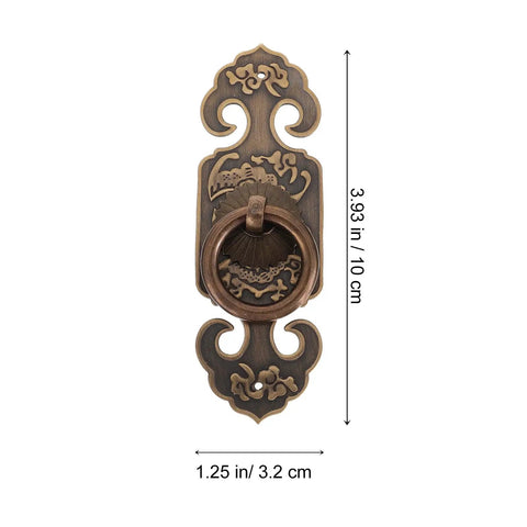 Antique Brass Door Pull Handles Set Old School Vintage Style Cabinet Drawer Wardrobe Hardware 10cm Solid Copper With Screws, Chinese Design