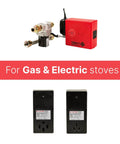 Smart Stove Shut Off Safety Device For Electric Ranges Senses Smoke Alarm Sounds And Cuts Power To Keep Your Kitchen Safe From Fires 3 Or 4 Prong Compatible As Seen On Shark Tank, showing components for gas and electric stoves.