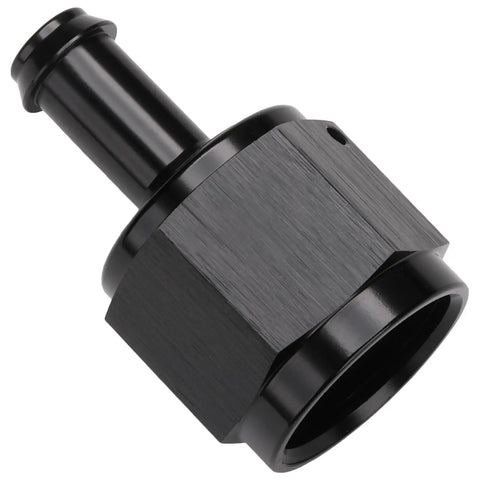 AN10 Female To Three Eighths Inch Barb Hose Fitting Adapter Straight Swivel 6061 T6 Billet Aluminum Black With Anodized Finish Rugged Beefy Durable Heavy Duty Anti Corrosion For Automotive Fuel Oil And Water Lines