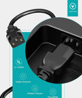 Ender CR Sermoon Series 3D Printer Power Cord 18AWG 3 Prong AC Cable plugged into port, showing UL certification symbols.