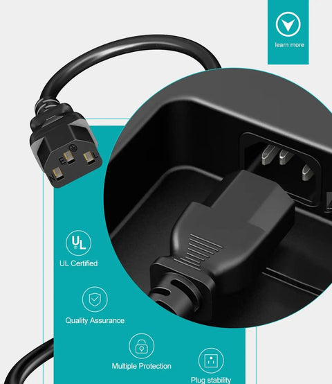 3 Prong Power Cord For 3 Feet AC SVT 18AWG C13 To NEMA 5-15P UL Listed Replacement Cord For Electric Pressure Cookers, Rice Cookers