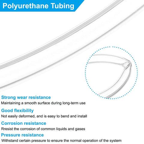 PATIKIL clear polyurethane pneumatic tubing, 5/16 in OD (8 mm) and 5 mm ID, long air-line tube.