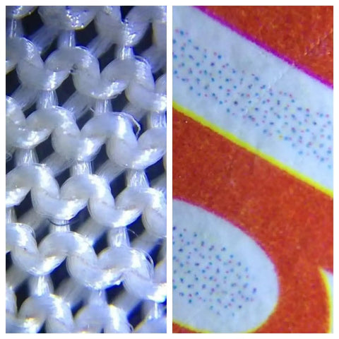Close-up view showing detail visible through the Handheld 10X Magnifier Loupe With Adjustable LED Light And UV Money Detector.