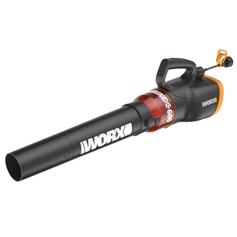 12 Amp Electric Leaf Blower With Turbine Tech For Lightning Fast Yard Cleanups 600 CFM 2 Speed Control Corded Power WG520